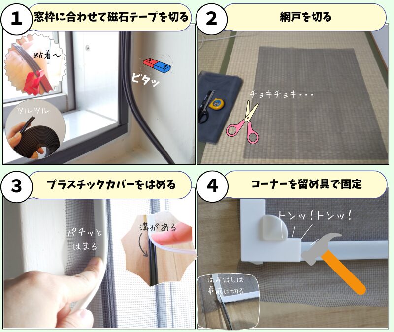 網戸を作る４ステップ